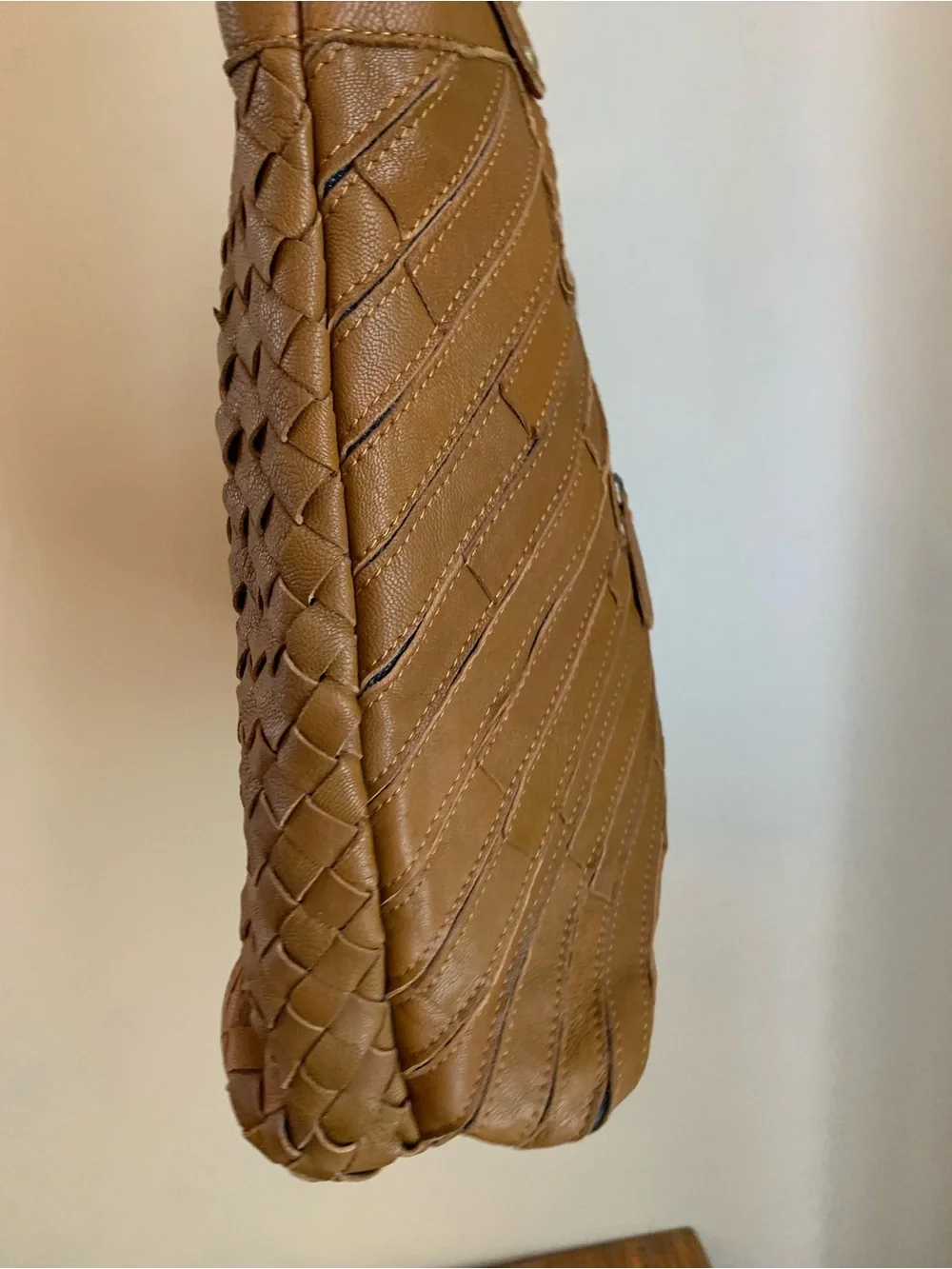 Amerileather  Leather Woven Shoulder Bag Purse Bag Boho, Missing Strap